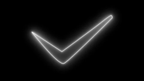 Neon Animated Approval Checkmark Symbol with Professional Verification Concep Stockbeeldmateriaal 337012880