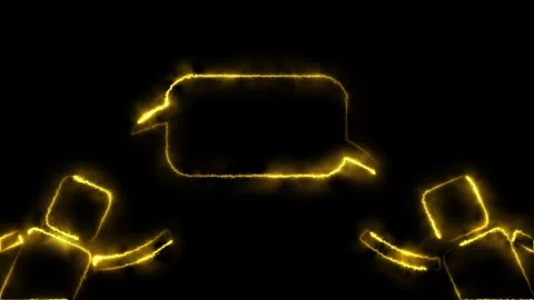 Neon Animated Chat Icon with Two People Talking Stock Footage 311117825