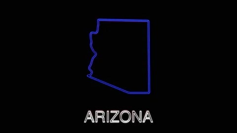 Neon animated map showing the state of Alaska from the united state of america Stock Footage 150762468