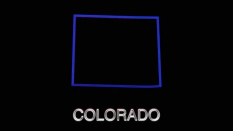 Neon animated map showing the state of California from the united state of Video stock 150762913