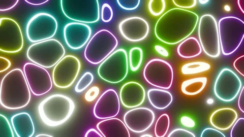 Neon animated rainbow bubbles background VJ seamless loop0001-0300 Stock Footage 327206794