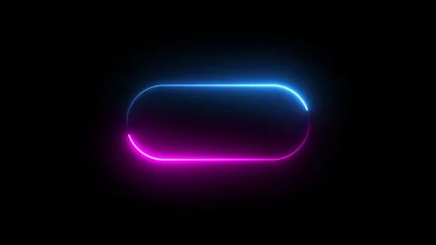 Neon animation of button shape on black background Stock Footage 282434676