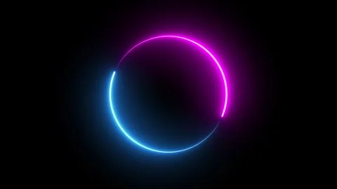 Neon animation of circle shape on black background Stock Footage 282434315