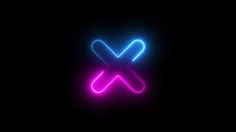 Neon animation of cross on black background Stock Footage 280362032