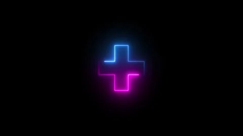 Neon animation of cross shape on black background Stock Footage 285661578
