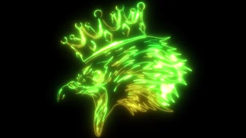 Neon animation of Head of an Eagle Stock Footage 275149003