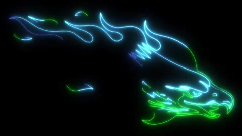 Neon animation of Head Eagle Stock Footage 275525690