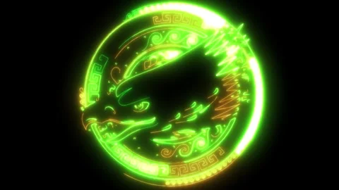 Neon animation of Head Eagle Stock Footage 275598148
