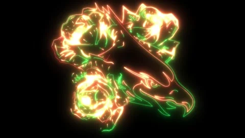 Neon animation of Head Eagle Stock Footage 275681473