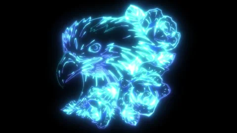 Neon animation of Head Eagle Stock Footage 275824166