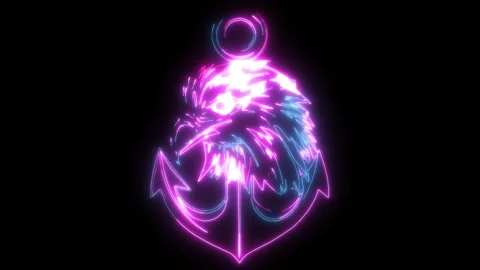 Neon animation of Mascot Head of an Eagle Stock Footage 275327331