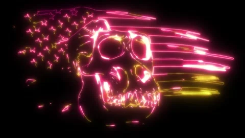 Neon animation of monkey skull 스톡 동영상 275333878