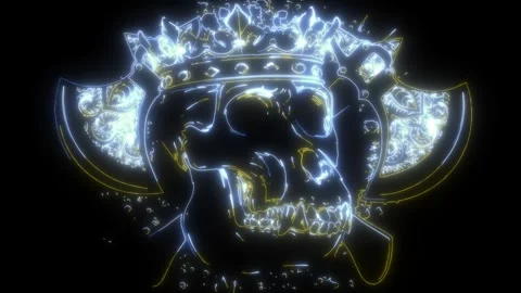 Neon animation of monkey skull Stock Footage 275593606