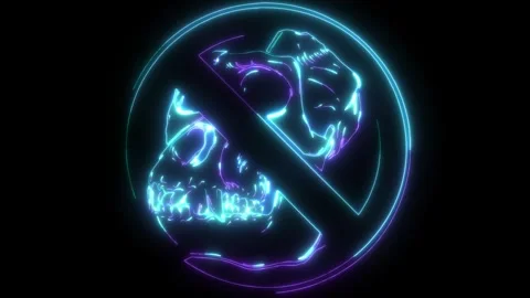 Neon animation of monkey skull Stock Footage 275596275