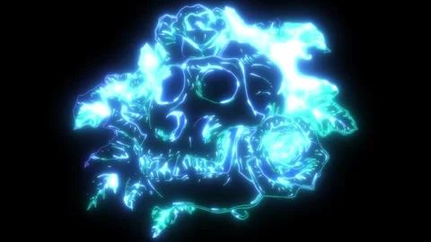 Neon animation of monkey skull Stock Footage 275821981