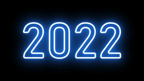 Neon animation of the numbers 2022. Stock Footage 166363756
