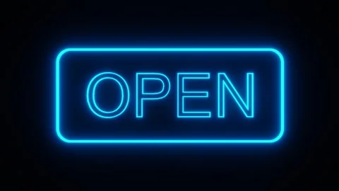 Neon animation of the opening text glowing blue Stock Footage 280107972