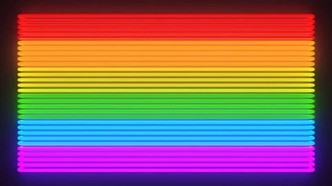 Neon animation of Pride flag Stock Footage