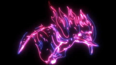 Neon animation of Pteranodon flying dinosaur. Stock Footage 275516249