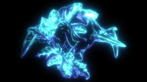 Neon animation of Pteranodon flying dinosaur. Stock Footage 275523138