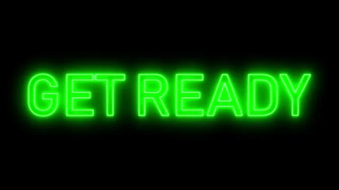 Neon animation of readiness. Stock Footage 232231491
