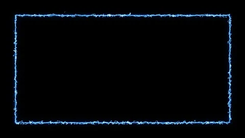 Neon animation of rectangular frame. Blue neon glowing rectangle. Stock Footage 276281265