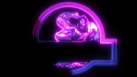 Neon animation of rex logo Stock Footage 275152522