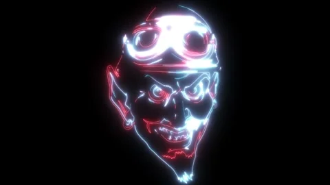 Neon animation of Rockabilly Devil Stock Footage 275250930