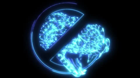 Neon animation of snake head Stock Footage 275520797