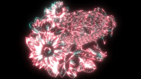 Neon animation of snake head Stock Footage 275593438