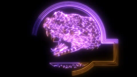 Neon animation of snake head Video stock 275596130