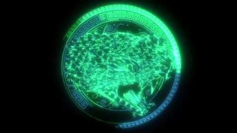 Neon animation of snake head Stock Footage 275673386