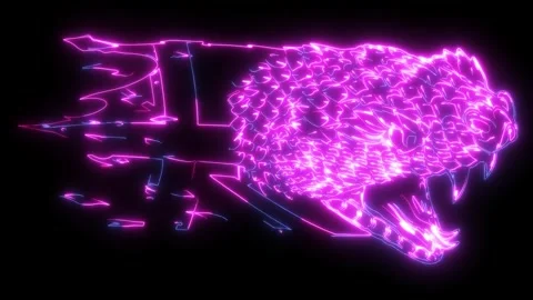 Neon animation of snake head hand Stock Footage 275328200