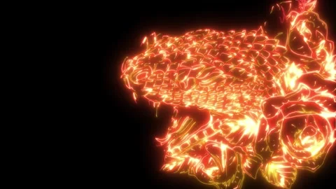 Neon animation of snake head hand Stock Footage 275682666
