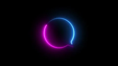 Neon animation of text balloon clip art, fast moving blue and pink Stock Footage 280576358