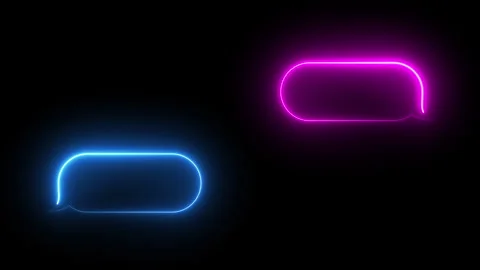 Neon animation of text balloons clip art Stock Footage 281325035