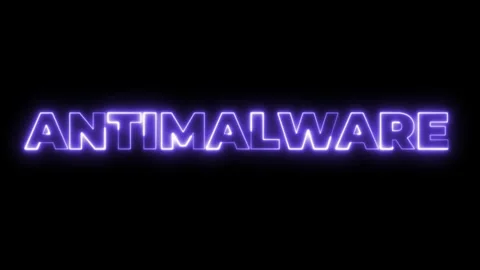 Neon AntiMalware Logo Design Stock Footage 311447542