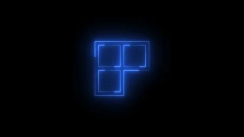 Neon app icon default icon glowing black background animation Stock-Footage 289437938