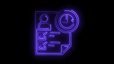 Neon application form with tick boxes and processing time animation isolate.. Stock Footage 309913388