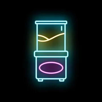 Neon arcade game machine glowing retro entertainment Stock Illustration