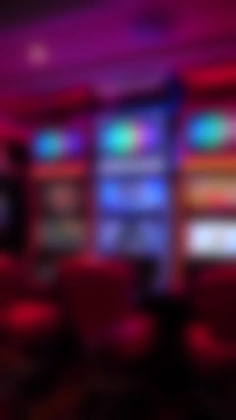 Neon arcade lights with smooth horizontal pan motion scene Video stock 332511207