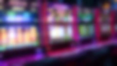 Neon arcade lights with smooth horizontal pan motion scene Video stock 332511472