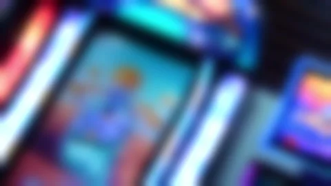 Neon arcade lights with smooth horizontal pan motion scene 库存影片 332511564