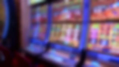 Neon arcade lights with smooth horizontal pan motion scene Vidéo 332511607