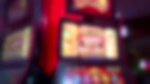 Neon arcade lights with smooth horizontal pan motion scene Video stock 332511621