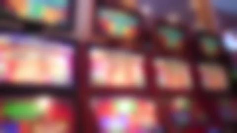 Neon arcade lights with smooth horizontal pan motion scene Video stock 332511626