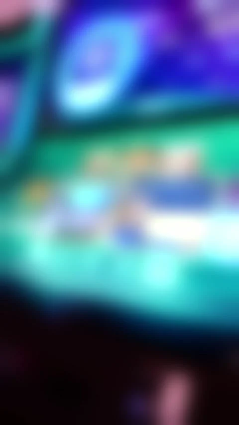 Neon arcade lights with smooth horizontal pan motion scene Vidéo 332511647