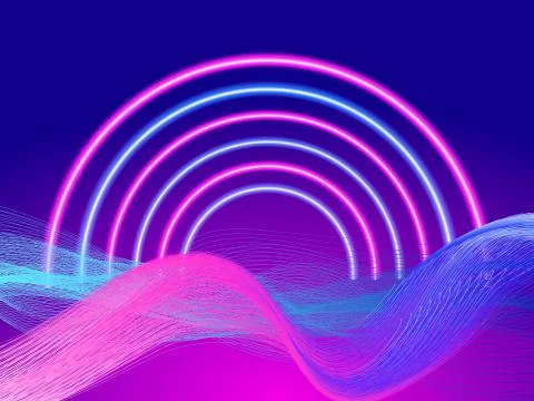 Neon arch-shaped lighting. Abstract background. Vector stok illustration Stock Illustration