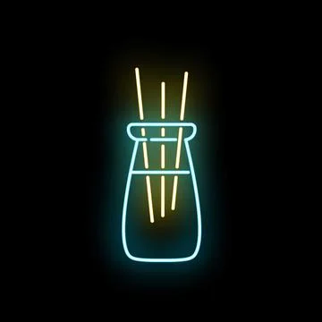 Neon aroma diffuser icon displaying fragrance and relaxation Stock Illustration