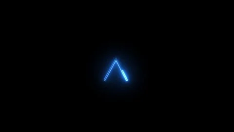 Neon Up Arrow with alpha Icon Animated Video Stock Footage 291690900